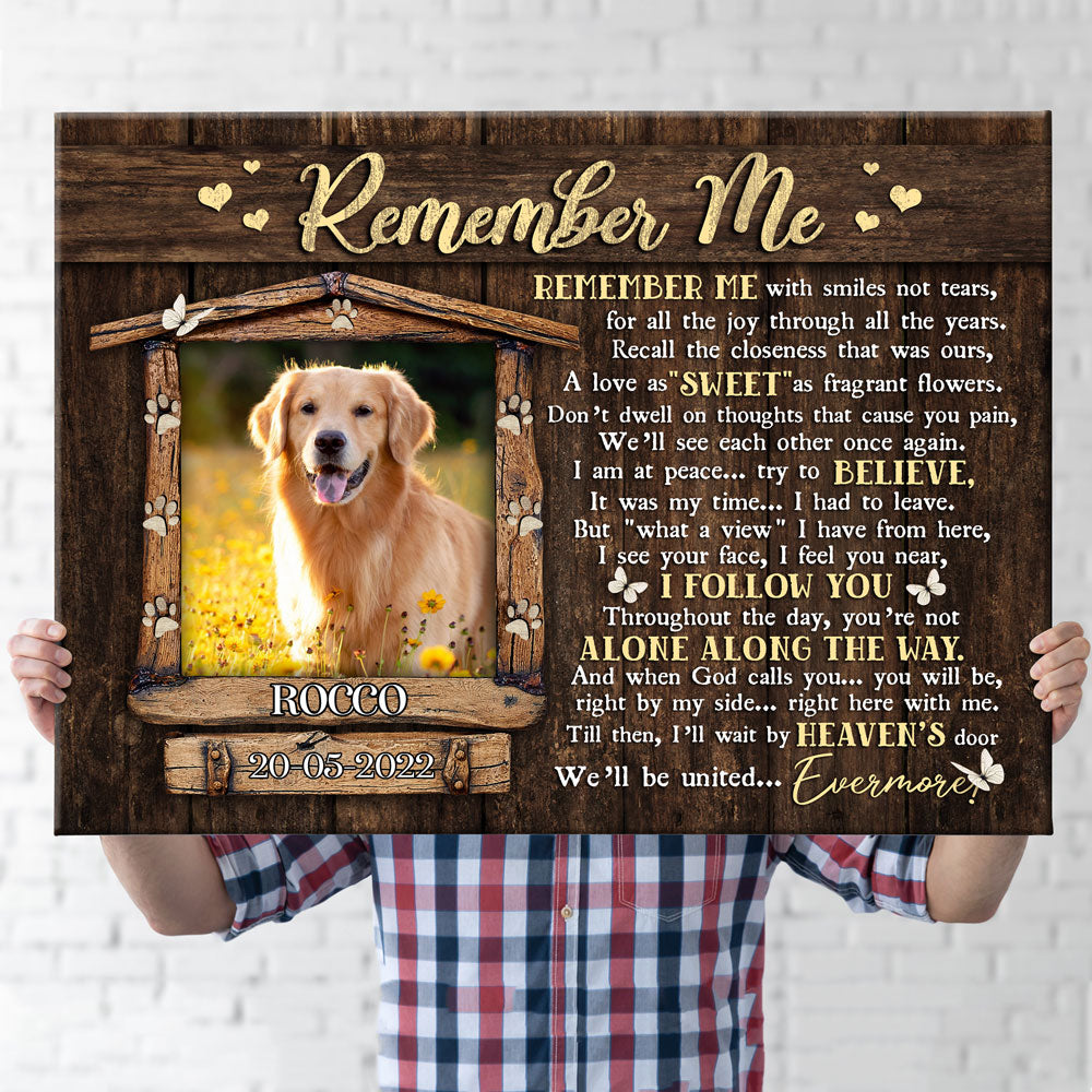 Pet Dog Remember Me Memorial Personalized Canvas
