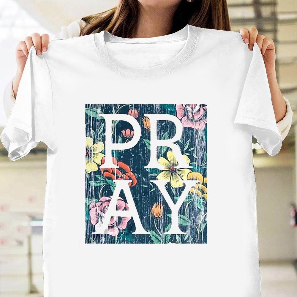 Pray floral christian shirt