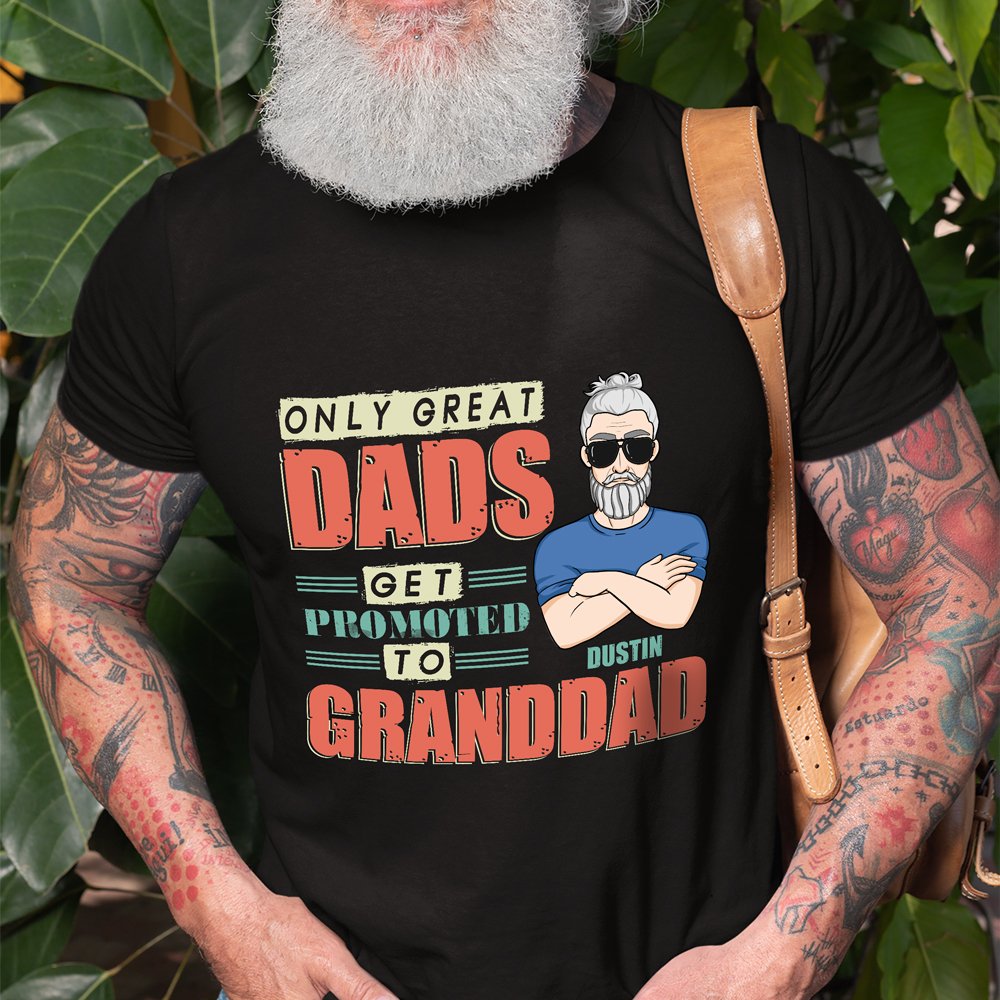 Promoted to New Grandpa To Be 1st Father's Day Personalized Cool Shirt