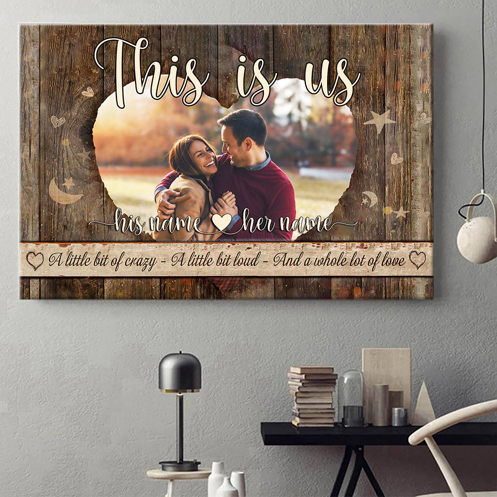 Gift For Her For Him Couple This Is Us Heart Personalized Canvas