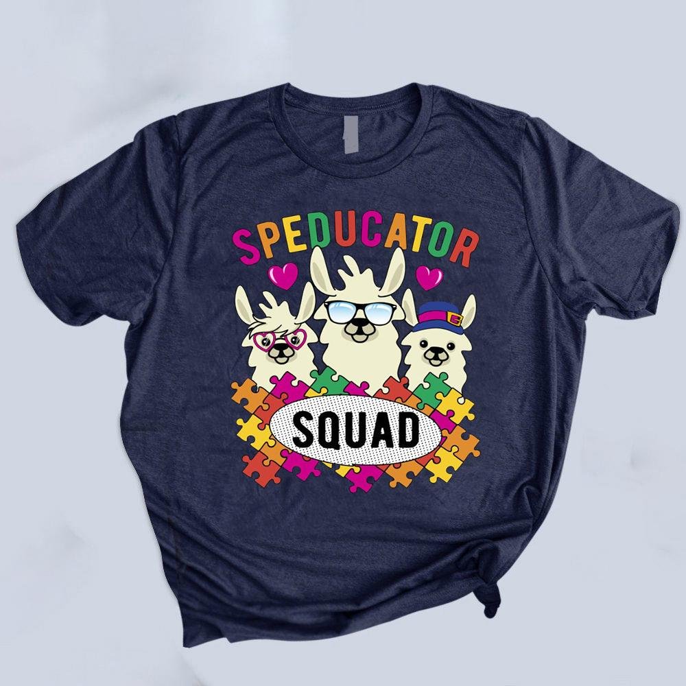 Speducator squad autism llama shirt