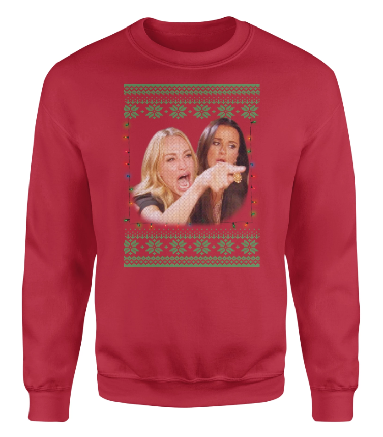 Woman Yelling At Cat At Table Funny Sweatshirt