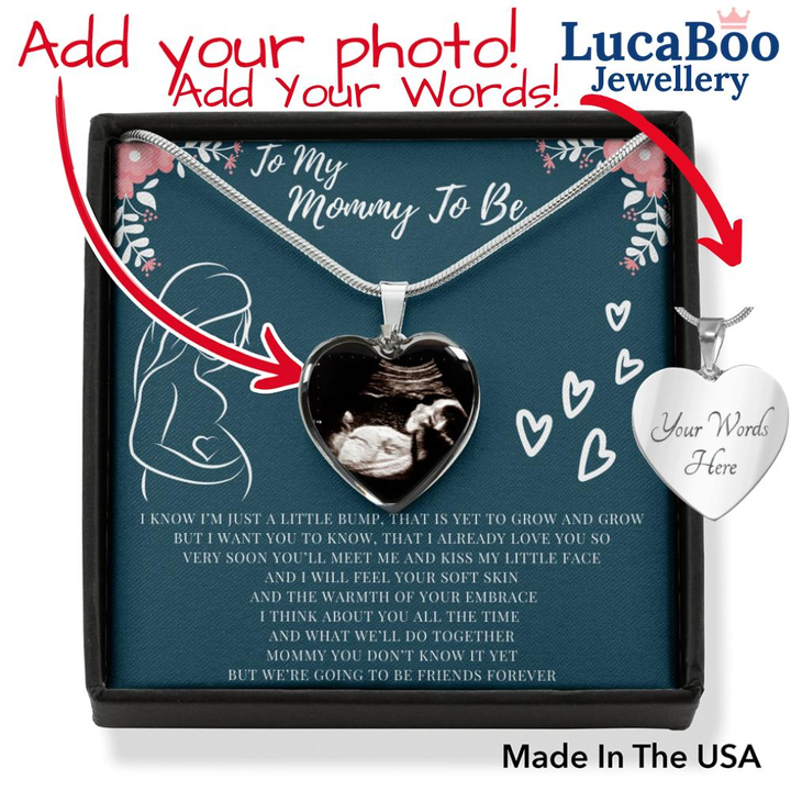 Personalized Gift For Expecting Mom We're Going To Be Friends Forever Heart Message Card Necklace