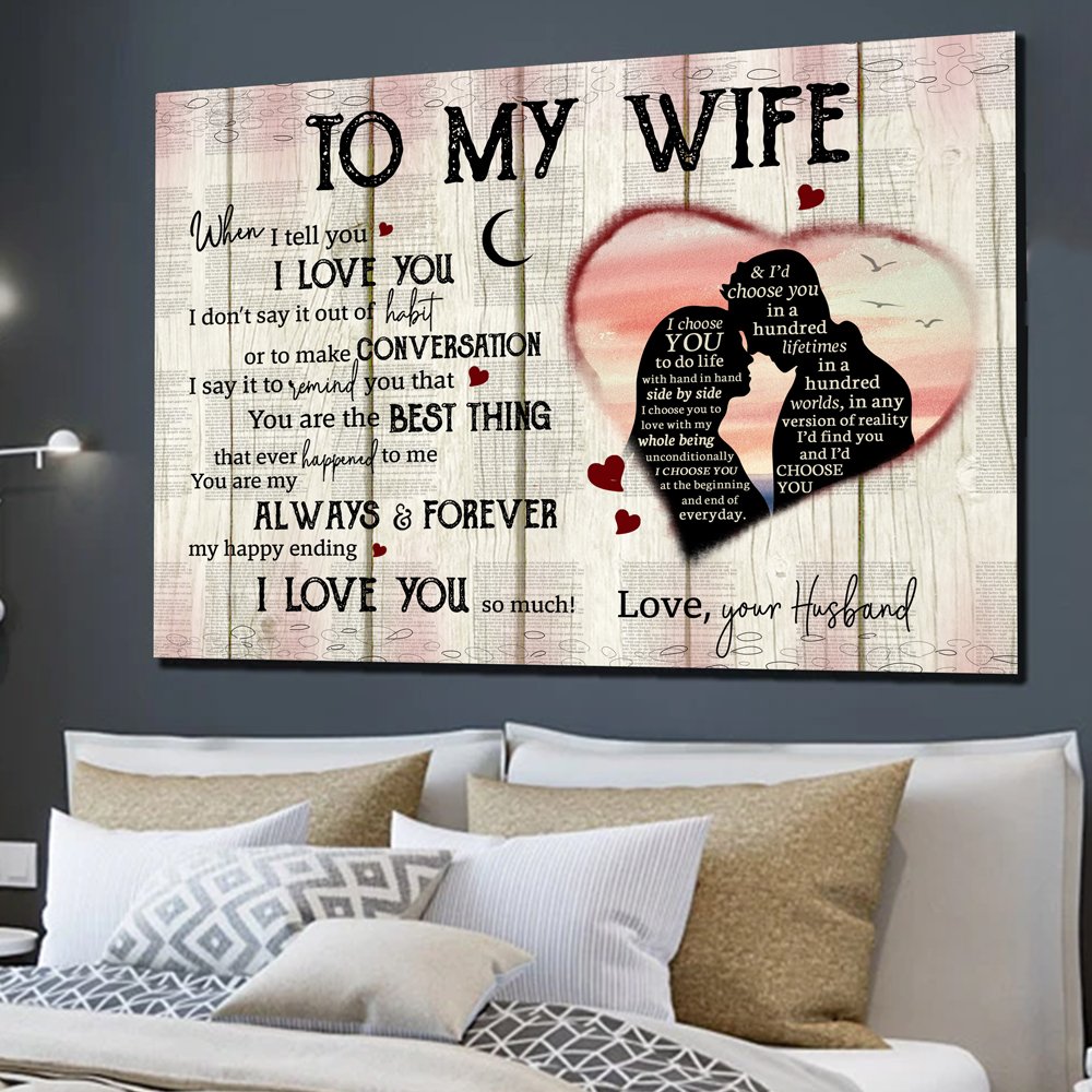 Gift For Wife From Husband I Tell I Love You Canvas