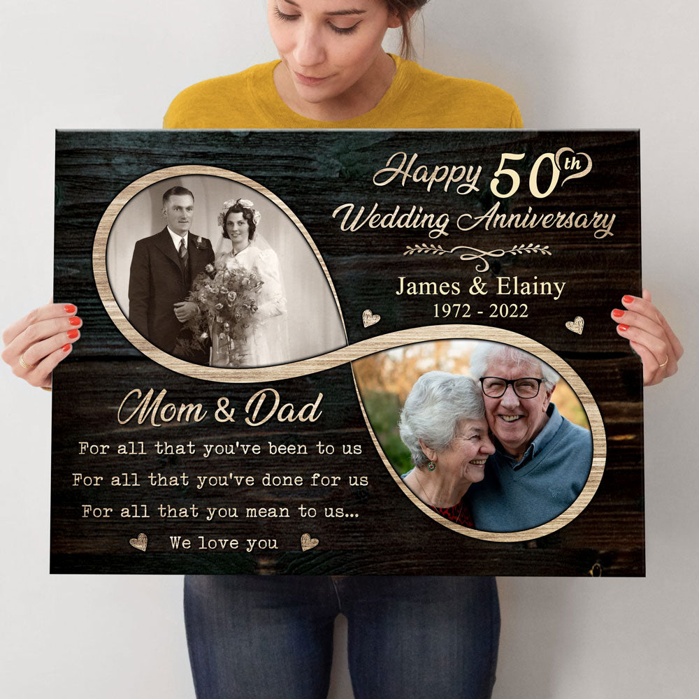 Wedding Anniversary For Parents From Daughter Son Personalized Canvas