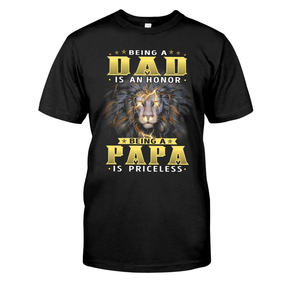 Being Papa Is Priceless Lion Shirt Gift For Grandfather