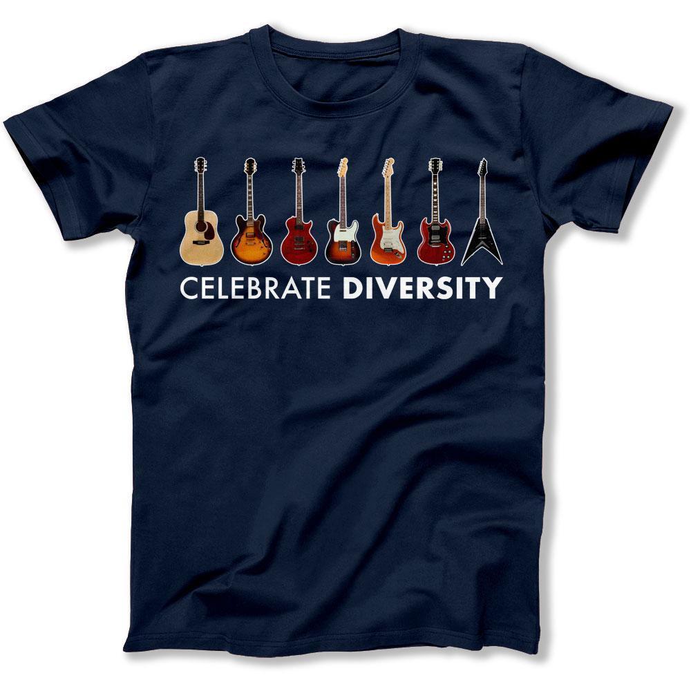 Celebrate diversity guitar shirt