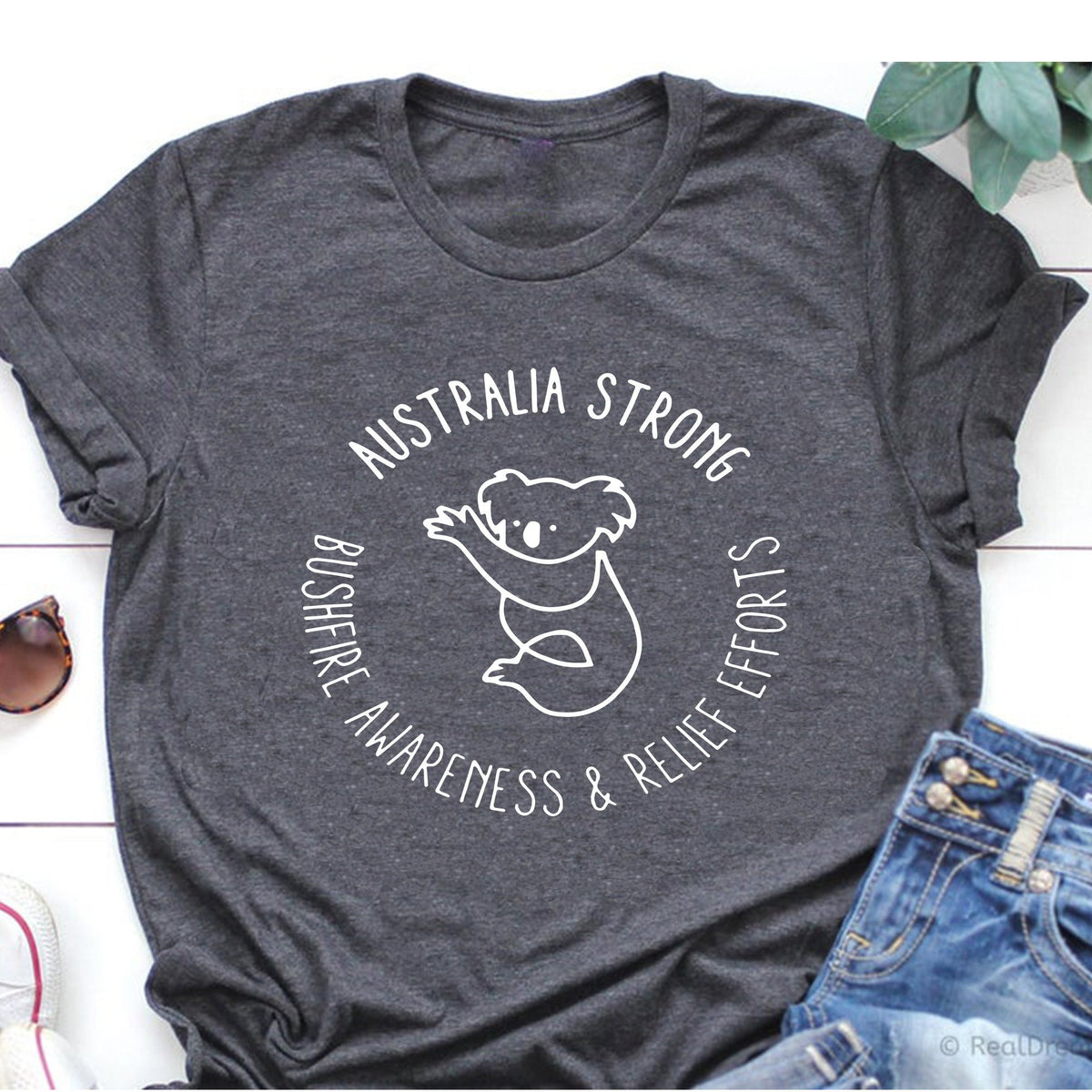 australia strong bushfire awareness and relief efforts shirts