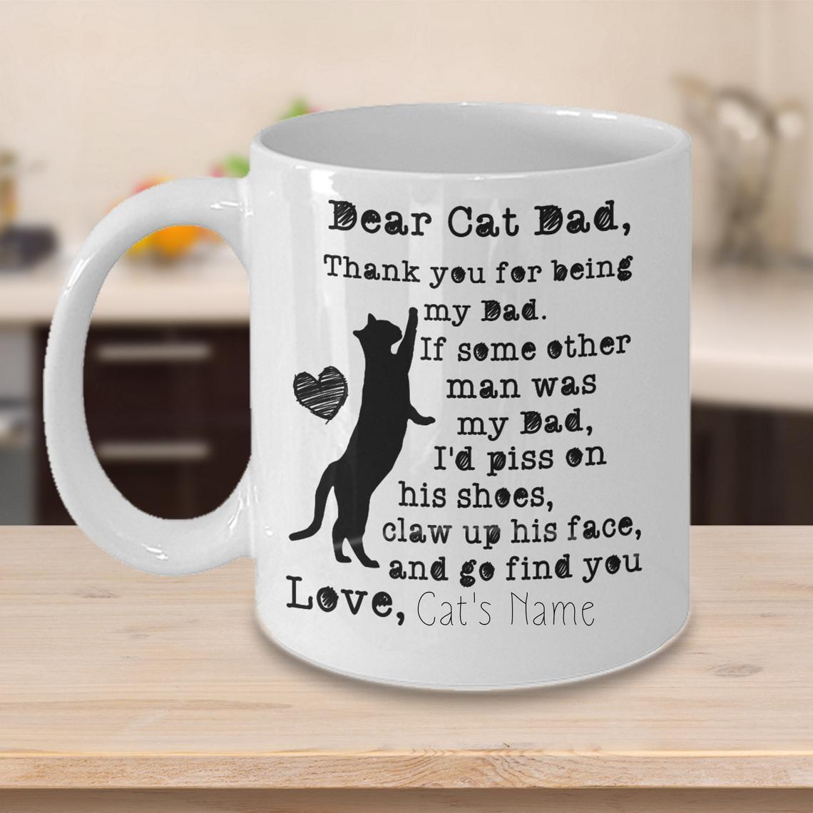 Personalized Thank You For Being My Dad Cat Mug Dad Cat Gift