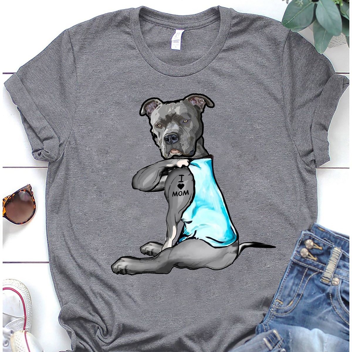 Gifts For Dog Lovers I Love Mom Dog Shirt