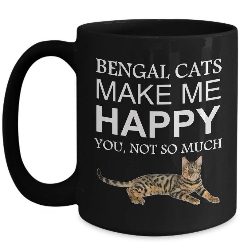 Cat coffee mug Bengal cats make me happy