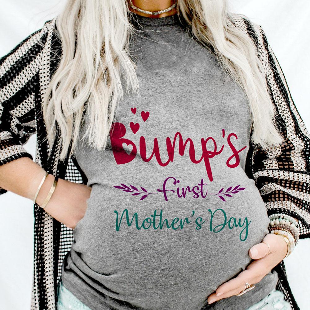 Gift For Pregnant Mom Bump's First Mother's Day Tshirt