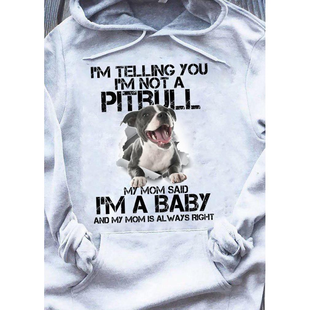 Gifts for dog lovers I'm telling you I'm not a pitbull my mom said I was a baby dog mom hoodie