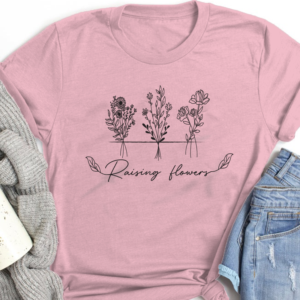 Gift For Girl Raising Wildflowers Growing Flower Shirt