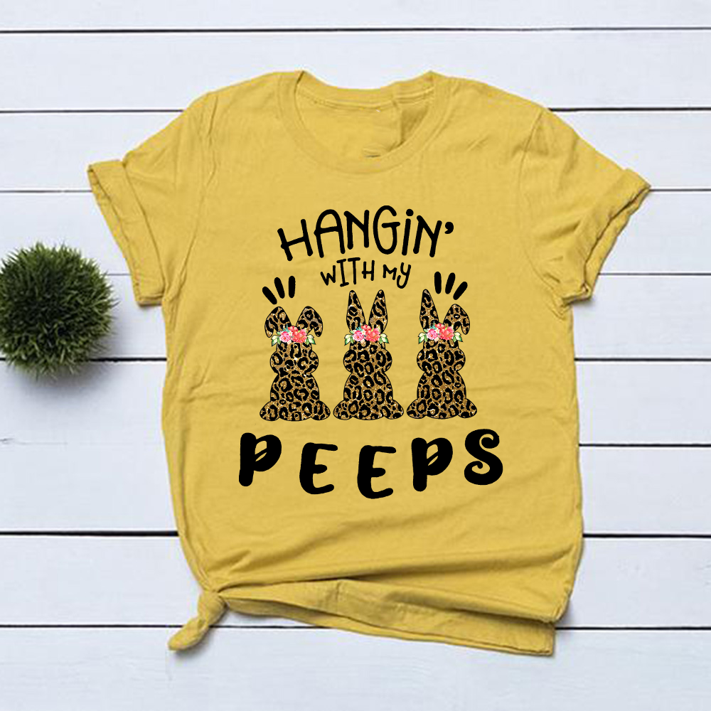 Hangin' With My Peeps Bunny Easter Shirt Gift For Women For GirlsStandard Tshirt