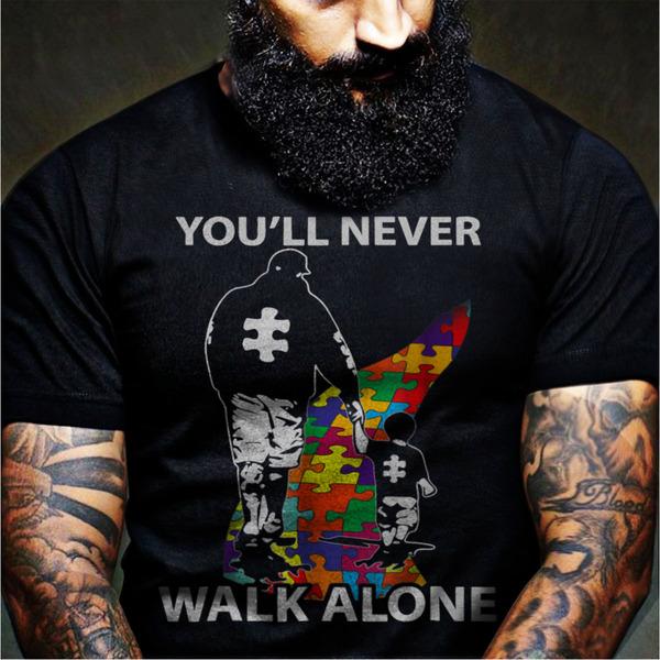 Autism You'll never walk alone autism support shirt