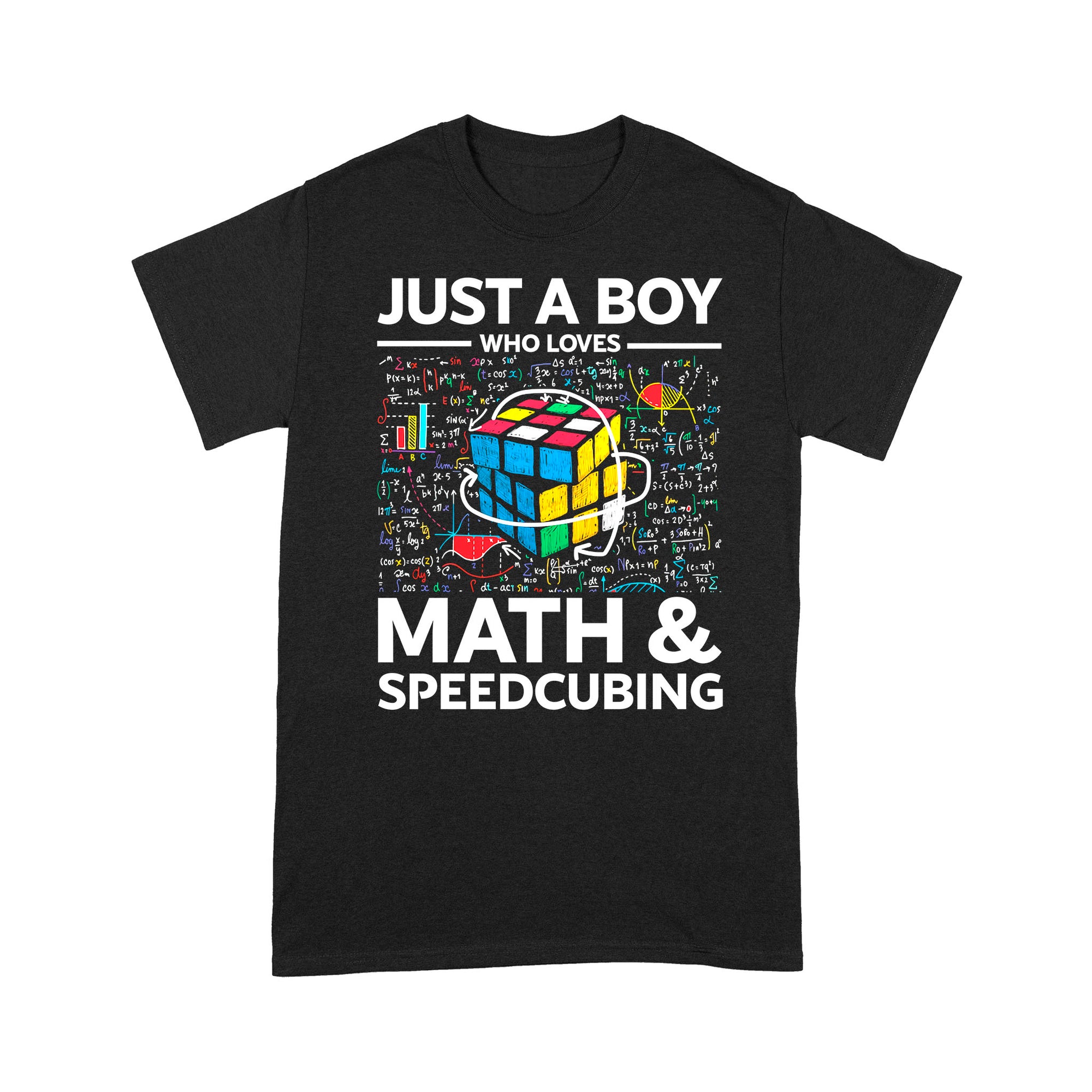 Just A Boy Who Loves Math And Speedcubing Funny Puzzle T-Shirt