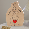 Personalized Wooden Bear Family Puzzle Home Decor Gift for Parents