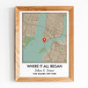 Where We Met Map Poster Personalized Anniversary Gift For Her Him