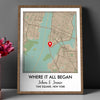 Where We Met Map Poster Personalized Anniversary Gift For Her Him