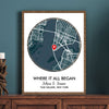 Where We Met Map Poster Personalized Anniversary Gift For Her Him