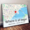 Personalized Gift For Him For Her The First Meeting Street Map Canvas Where It All Began