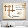 A Lot Of Love Crossword Puzzle Canvas Personalized Gifts For Family