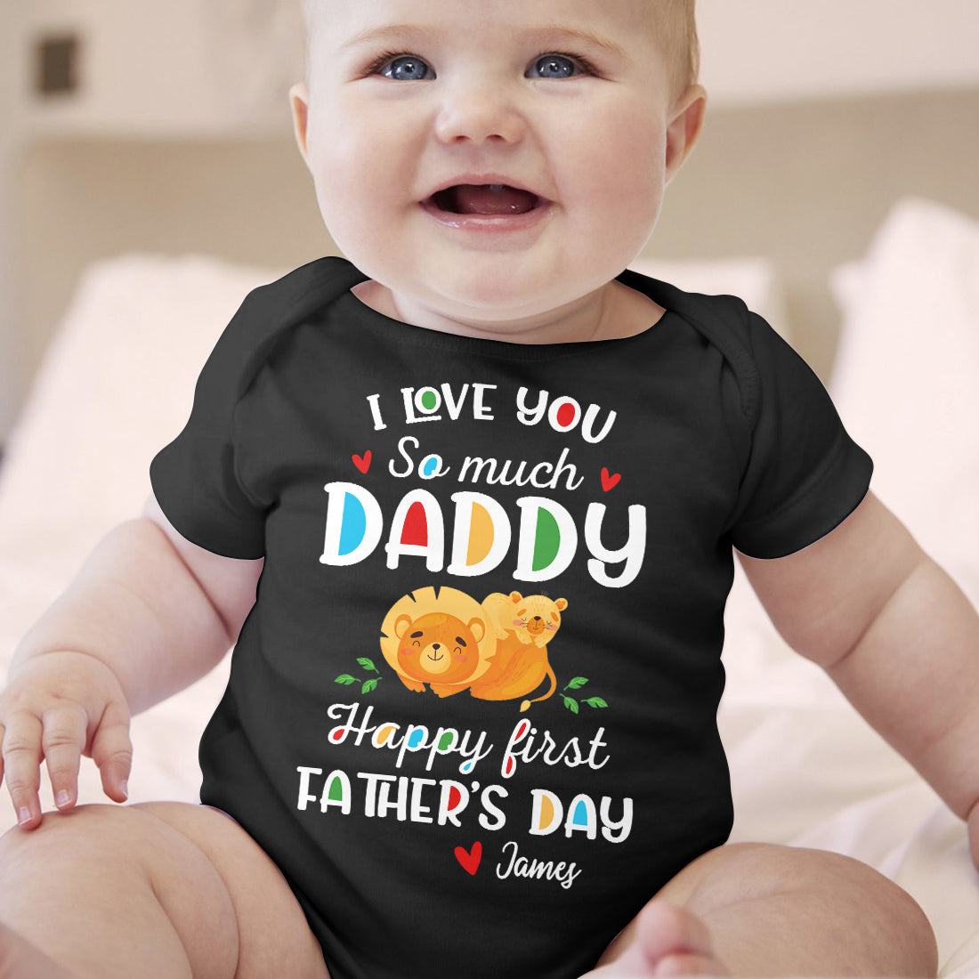 I Love You So Much Daddy Baby Onesie Personalized Father's Day Gift