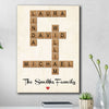 Family Name Crossword Puzzle Personalized Canvas For Family