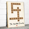 Family Name Crossword Puzzle Personalized Canvas For Family