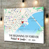 Personalized Couple Gifts The First Meeting Street Map Couple Canvas Customized Anniversary Gifts