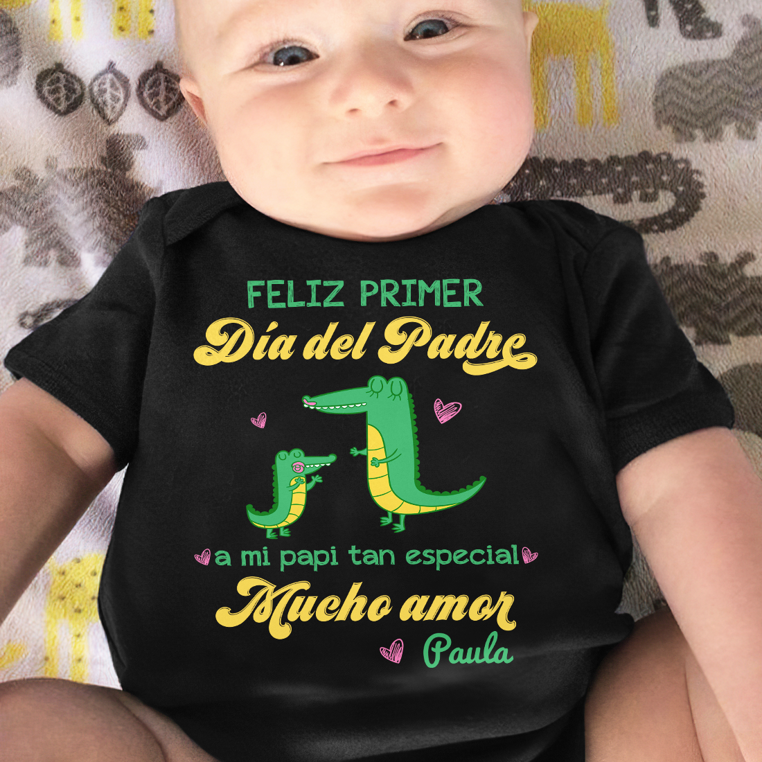 Feliz Primer Día Del Padre Personalized Baby Onesie