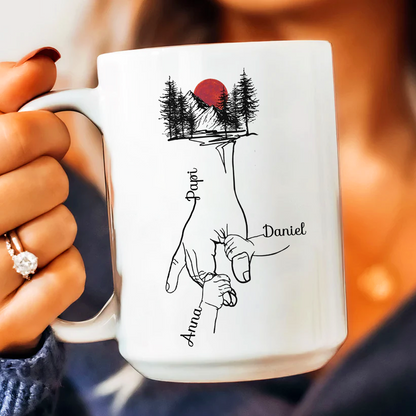 Tomando La Mano De Papá Taza Regalo Para El Día Del Padre