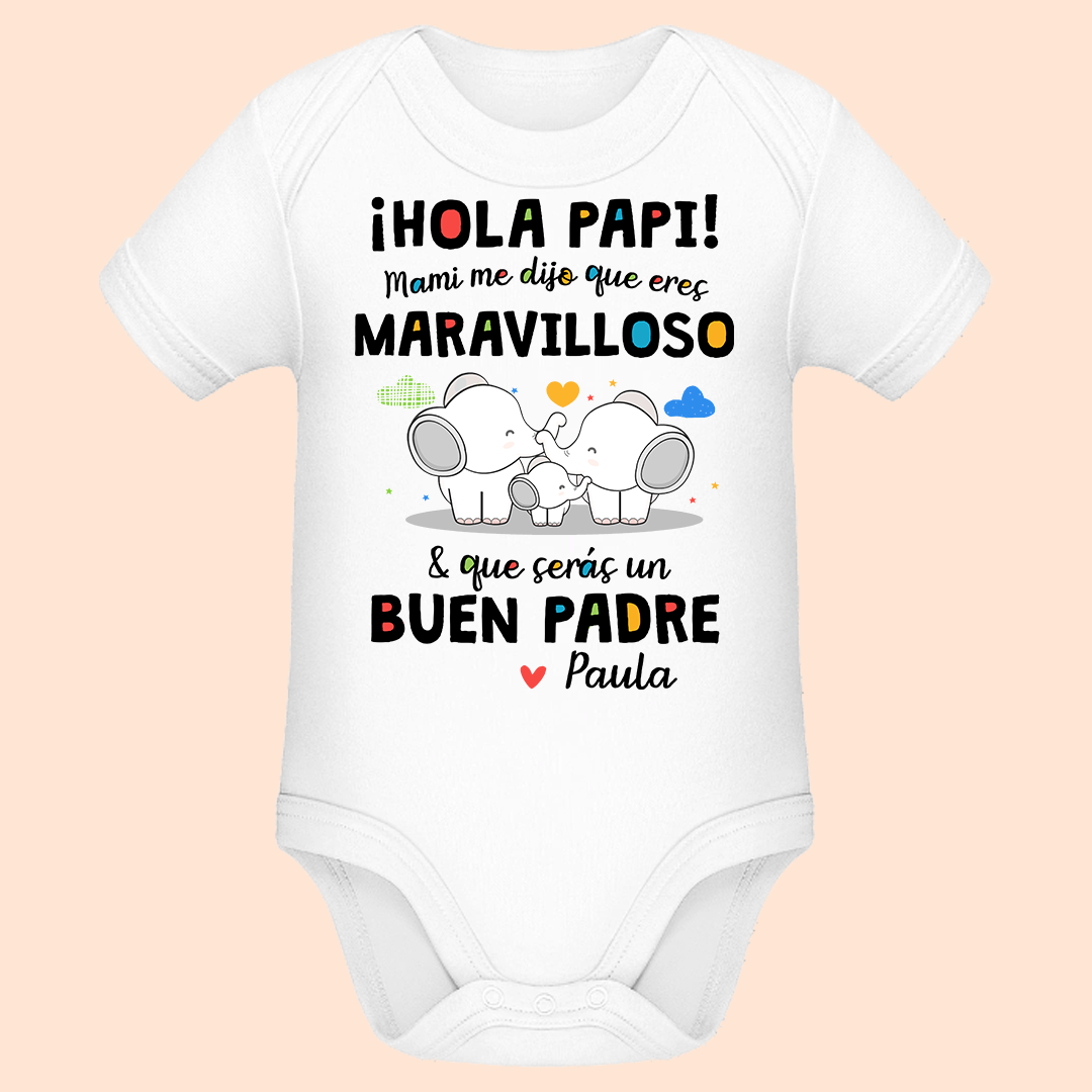 Hola Papi Regalo Para Recién Nacido - Onero De Bebé Personalizado