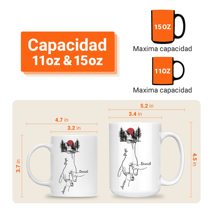 Tomando La Mano De Papá Taza Regalo Para El Día Del Padre