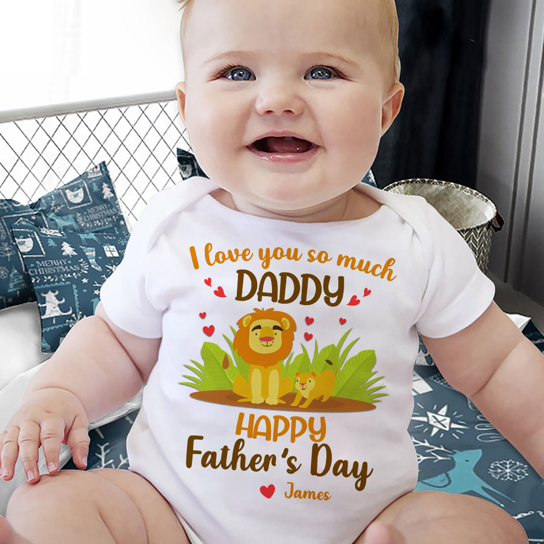 I Love You So Much Daddy Baby Onesie Personalized Father's Day Gift