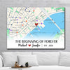 Personalized Couple Gifts The First Meeting Street Map Couple Canvas Customized Anniversary Gifts