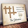 A Lot Of Love Crossword Puzzle Canvas Personalized Gifts For Family