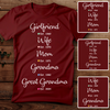 Personalized Girlfriend Wife Mom Grandma T-shirt Gift For Grandma