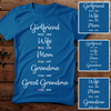 Personalized Girlfriend Wife Mom Grandma T-shirt Gift For Grandma