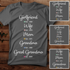 Personalized Girlfriend Wife Mom Grandma T-shirt Gift For Grandma