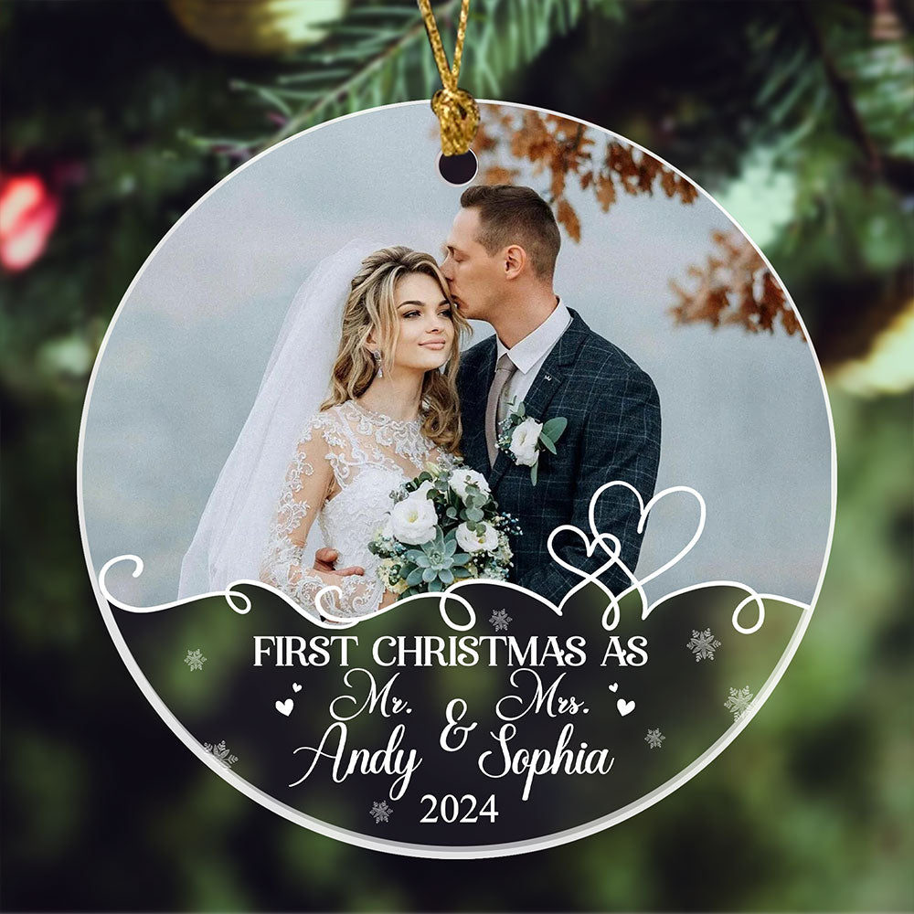 1st Christmas As Mr Mrs Ornament Personalized Christmas Gift For Couple