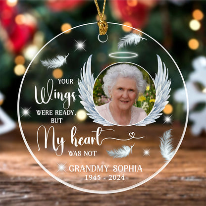 Your Wings Were Ready Personalized Ornament Dad Mom Memorial Gift