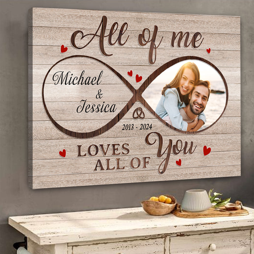 Loves All Of You Perfect Canvas Personalized Anniversary Gift For Couple