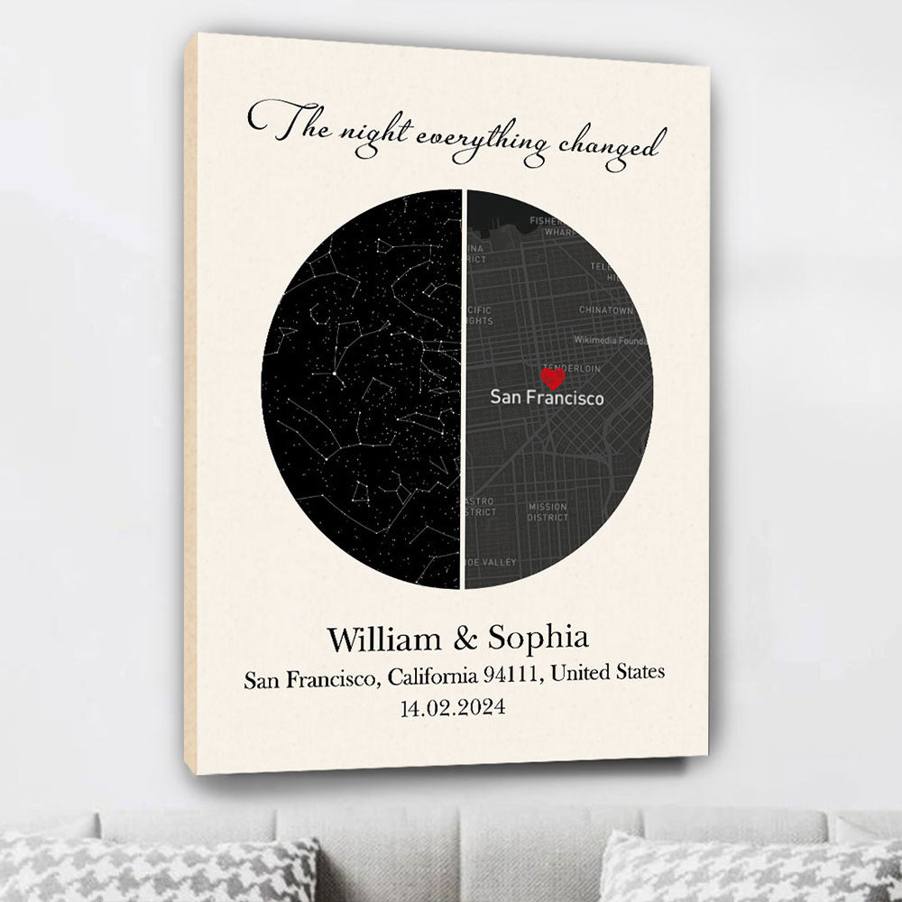The Night Everything Changed Canvas Personalized Gifts For Couple