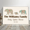 Bear Family Name Map Meaningful Canvas Personalized Gifts For Family