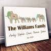 Elephant Family Name Map Canvas Personalized Gifts For Family