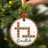 Grandkids Crossword Puzzle Personalized Ornament For Grandparents