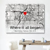 Personalized Gift For Him For Her The First Meeting Street Map Canvas Where It All Began