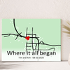 Personalized Gift For Him For Her The First Meeting Street Map Canvas Where It All Began